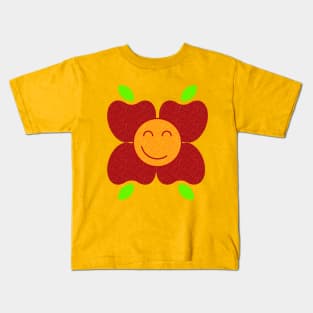 Happy Apples and Oranges Flower Kids T-Shirt